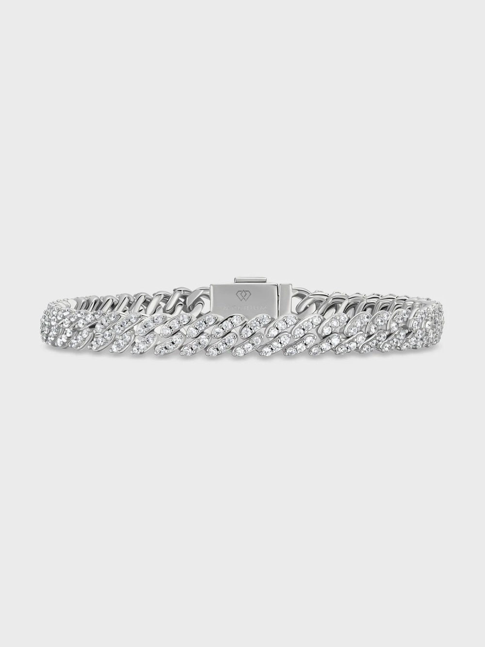 Imperium WOMEN'S ICED CUBAN BRACELET (SILVER) - 7” Long